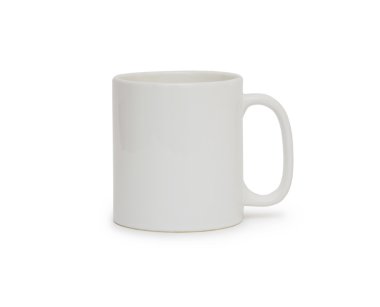 Beyaz seramik kupa. beyaz izole