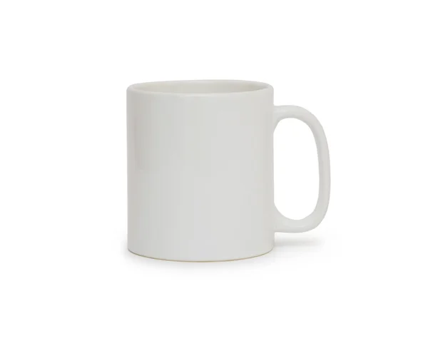 Caneca de café cerâmica branca. Isolado em um branco — Fotografia de Stock