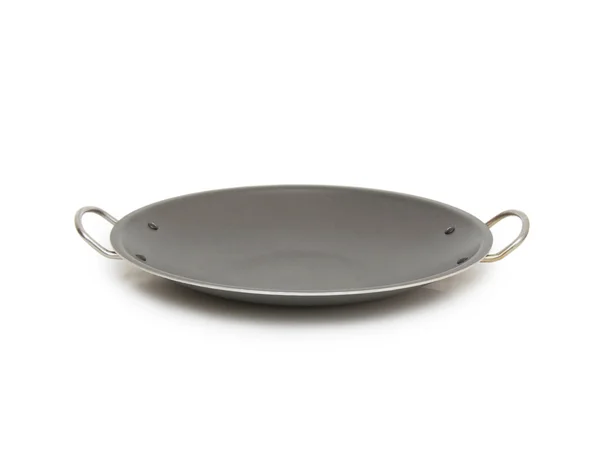 Black pan with non-stick coating on a white background — Stock Photo, Image