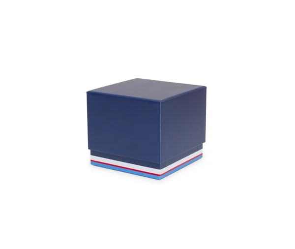 Caja azul aislada en blanco — Foto de Stock