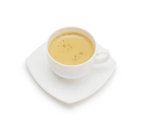 Koffiekop en schotel op een witte achtergrond. — Stockfoto