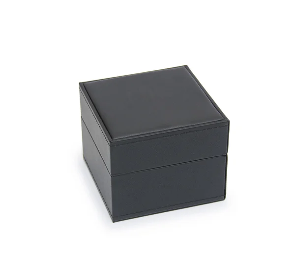 Black gift box isolated on white — Stock Photo, Image