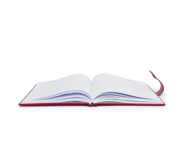 Buch rot auf weißem Hintergrund — Stockfoto