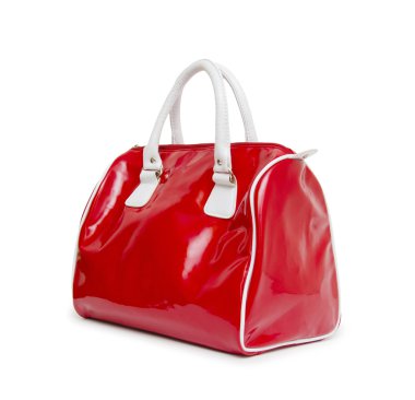 beyaz zemin üzerinde izole kadın çanta