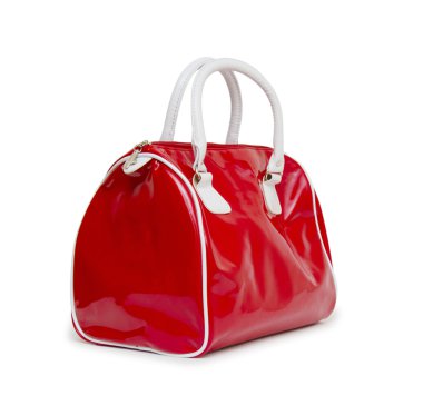 beyaz zemin üzerinde izole kadın çanta