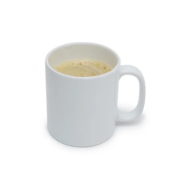 Caneca de café cerâmica branca. Isolado em um branco . — Fotografia de Stock