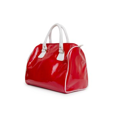 beyaz zemin üzerinde izole kadın çanta