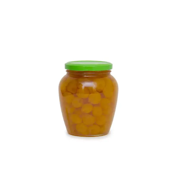 Jam glass jar isolated on white background — Stock Photo, Image