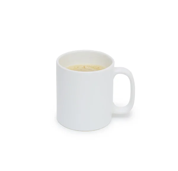 Taza de café de cerámica blanca. Aislado sobre un blanco . — Foto de Stock