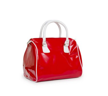 beyaz zemin üzerinde izole kadın çanta