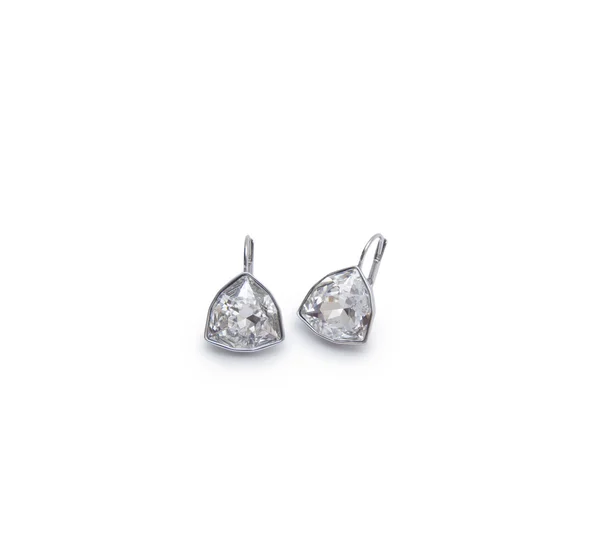 Ett par diamantörhängen — Stockfoto