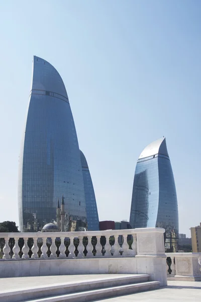 Baku - MAY 31, 2014: Flame Towers on May 31 in Azerbaijan, Baku. — Stock Photo, Image