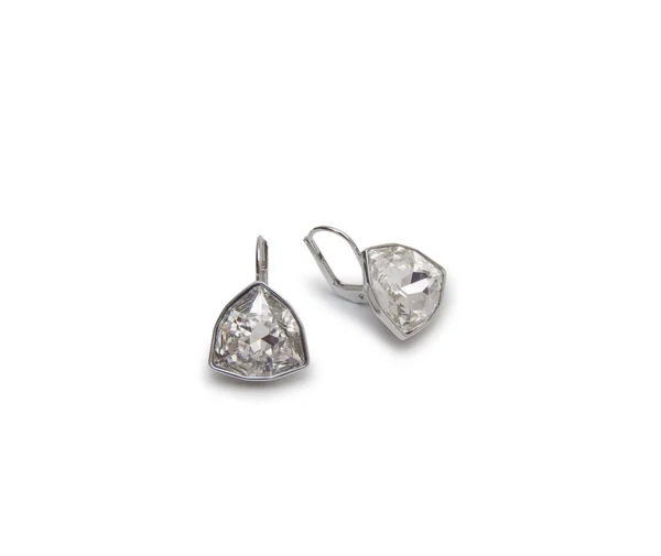 Een paar diamanten oorbellen — Stockfoto