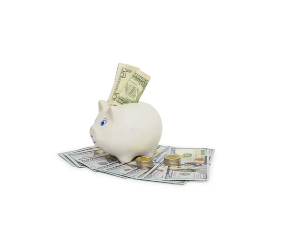 Piggy bank isolated on white — Stock Photo, Image