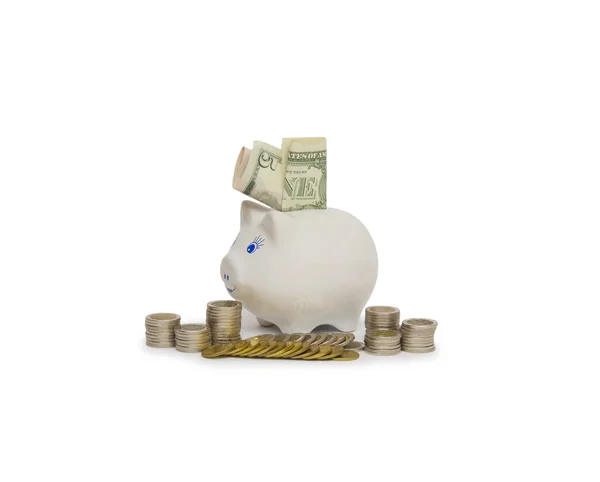 Piggy bank isolated on white — Stock Photo, Image