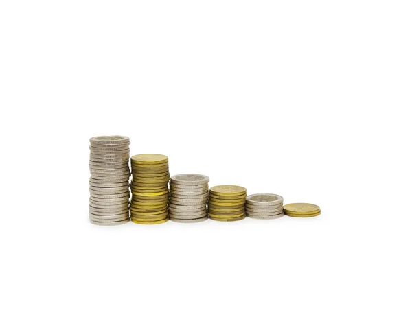 Coin stack isolated on white — Stock Photo, Image