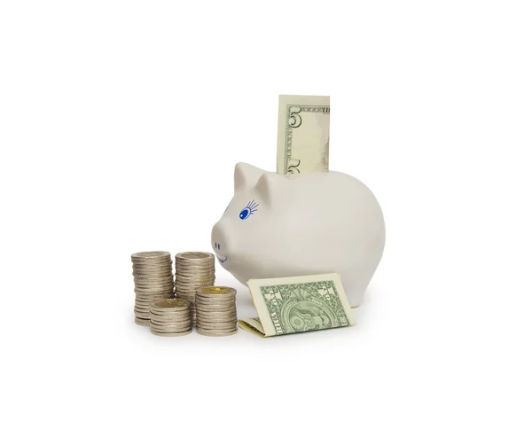 Piggy bank isolated on white — Stock Photo, Image