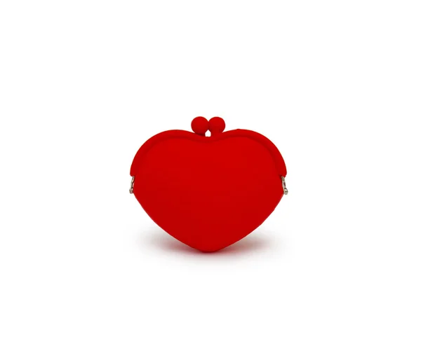 Red purse isolated on white background cutout — Stock Photo, Image