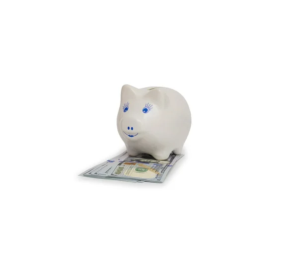 Piggy bank isolated on white — Stock Photo, Image