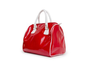 beyaz zemin üzerinde izole kadın çanta