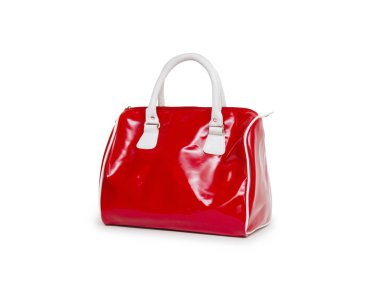 beyaz zemin üzerinde izole kadın çanta