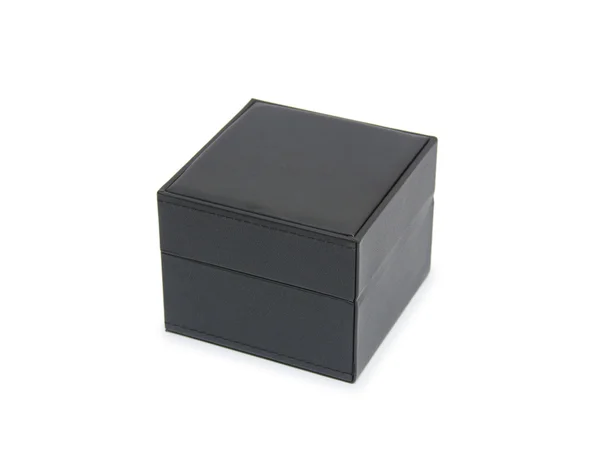 Black gift box isolated on white — Stock Photo, Image