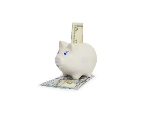 Piggy bank isolated on white — Stock Photo, Image