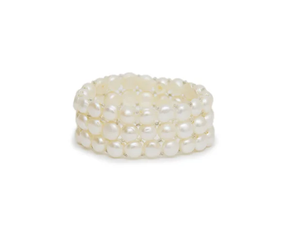 Abalorios de perlas, sobre fondo blanco — Foto de Stock