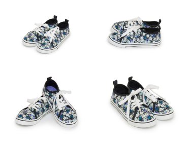 Beyaz arka planda spor ayakkabıları