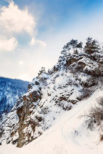 Winter landscape, rock top