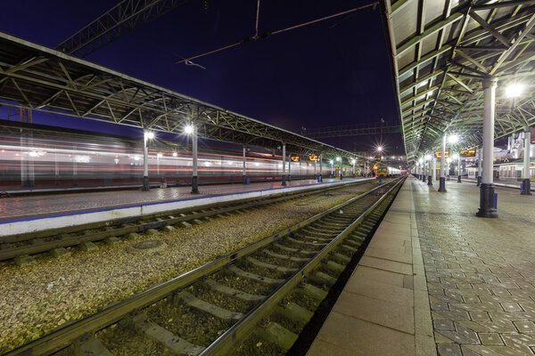 Krasnoyarsk, Russia - September 26, 2014: Railway Station Square