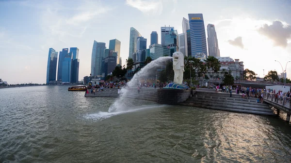 Vista notturna del giardino singapore — Foto Stock