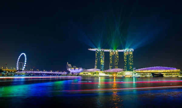 Vista noturna do jardim singapore — Fotografia de Stock