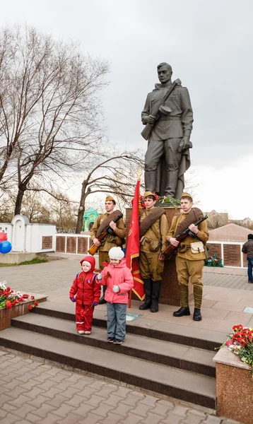 Celebration "A Victory Day 9maya", festive taming, festive parade on the street of Krasnoyarsk — Stock Photo, Image