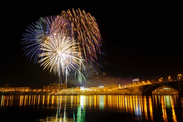 Fireworks firande "Segerdagen" — Stockfoto