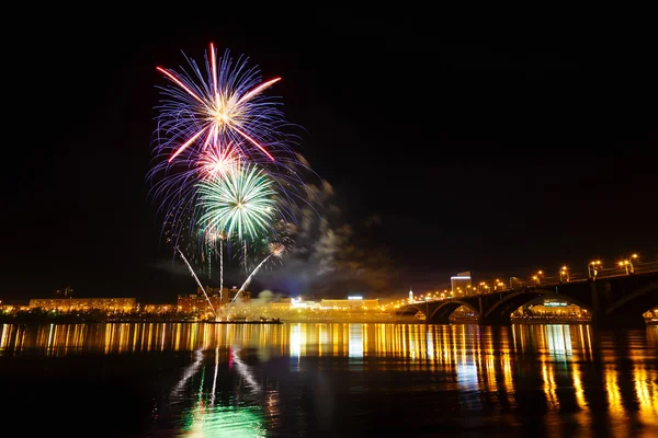 Celebracja fajerwerki "dzień zwycięstwa" — Zdjęcie stockowe