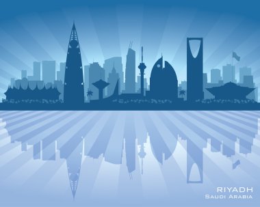Riyad Suudi Arabistan şehir manzarası vektör siluet