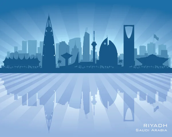 Riyad Suudi Arabistan şehir manzarası vektör siluet — Stok Vektör