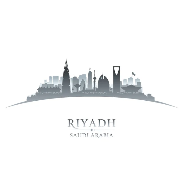 Riyadh Arabia Saudita città skyline silhouette sfondo bianco — Vettoriale Stock