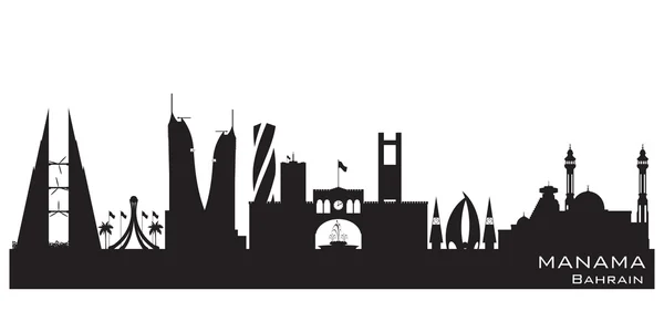 Manama Bahréin ciudad skyline vector silueta — Vector de stock