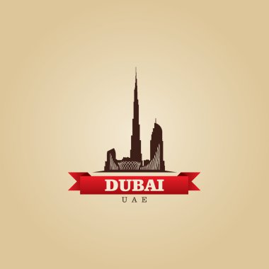 DUBAI Uae şehir simge vektör çizim