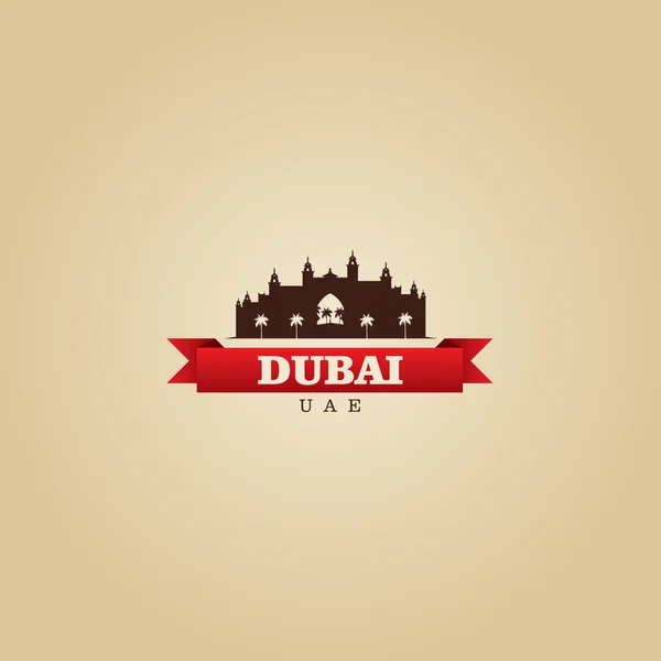 Dubai Emiratos Árabes Unidos símbolo de la ciudad vector ilustración — Vector de stock