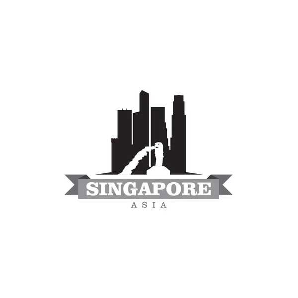 Singapur Asia ciudad símbolo vector ilustración — Archivo Imágenes Vectoriales