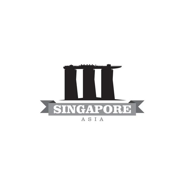 Singapur Asia ciudad símbolo vector ilustración — Vector de stock