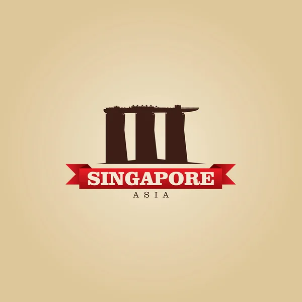 Singapur Asia ciudad símbolo vector ilustración — Archivo Imágenes Vectoriales