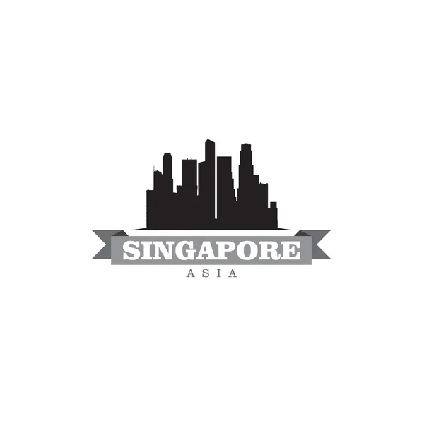 Singapur Asia ciudad símbolo vector ilustración — Vector de stock