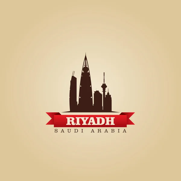 Riyad Suudi Arabistan şehir simge vektör çizim — Stok Vektör