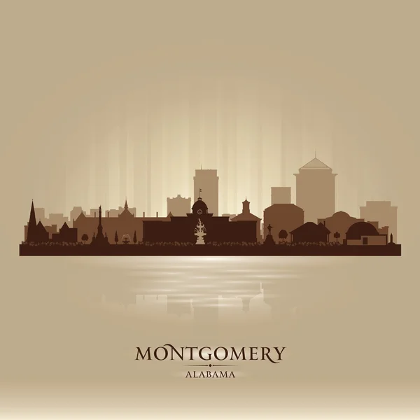 Montgomery, Alabama stad skyline vector silhouet — Stockvector