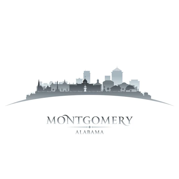 Montgomery Alabama città silhouette sfondo bianco — Vettoriale Stock