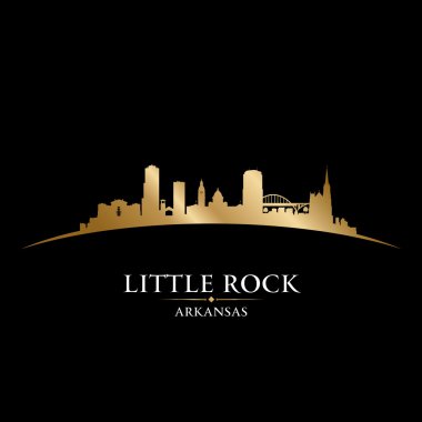 Little Rock Arkansas şehir siluet siyah arka plan 